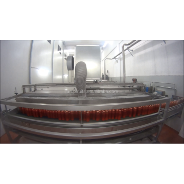 Tunnel pasteurizer for tomato paste cans bottles